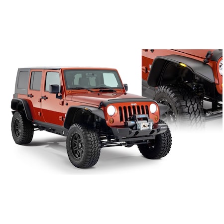 Bushwacker 07-17 WRANGLER FITS 4-DOOR SPORT UTILITY MODELS ONLY FF FLAT STYLE 4PC 10918-07